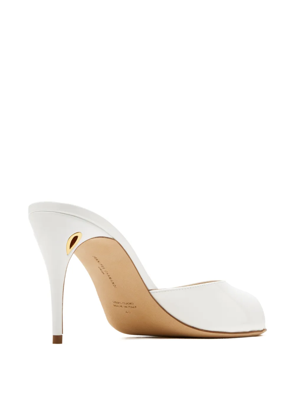Jennifer Chamandi Guido cutout heel mules Wit