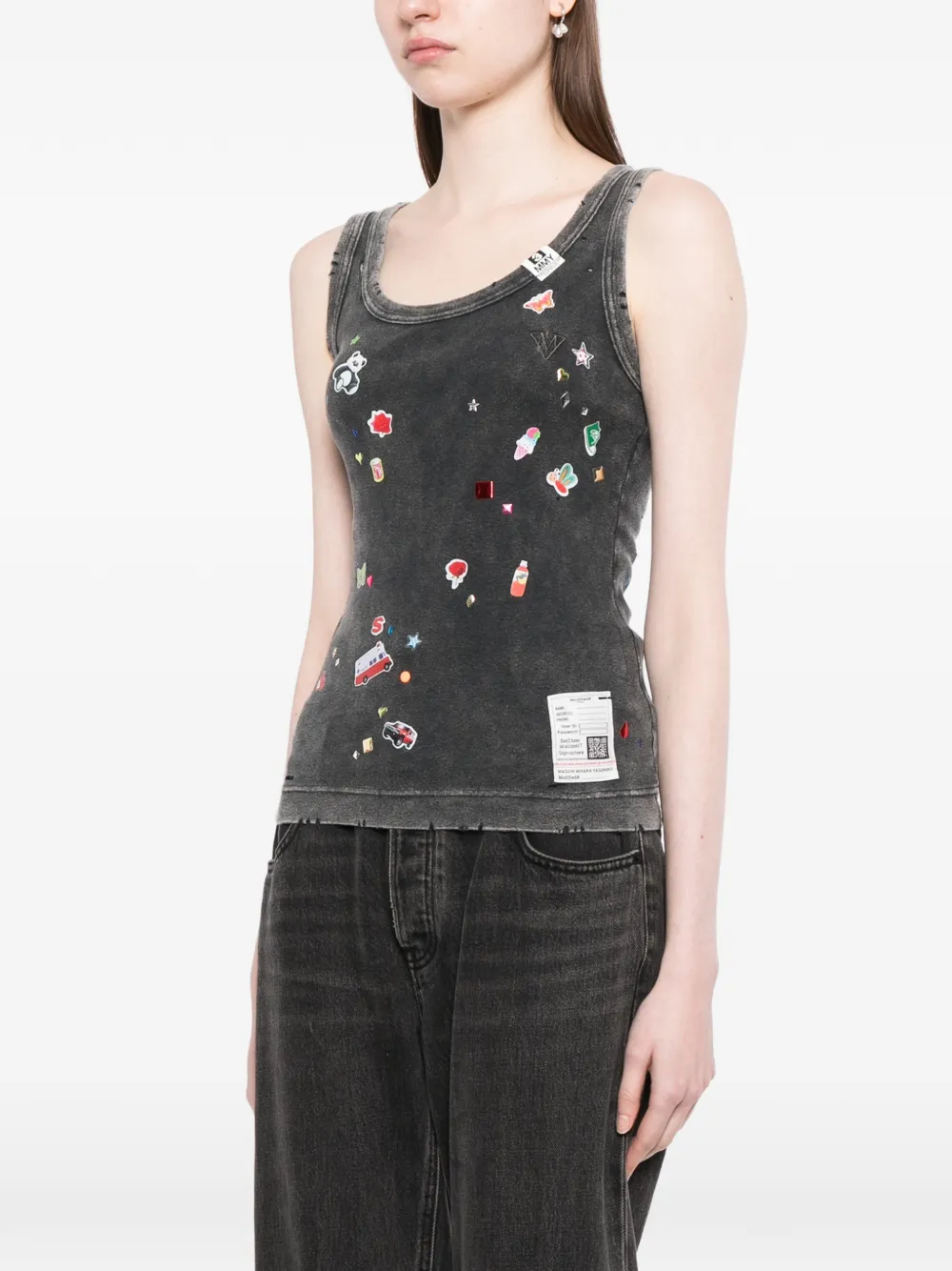  Maison Mihara Yasuhiro Graphic-applique Vest - Grey 