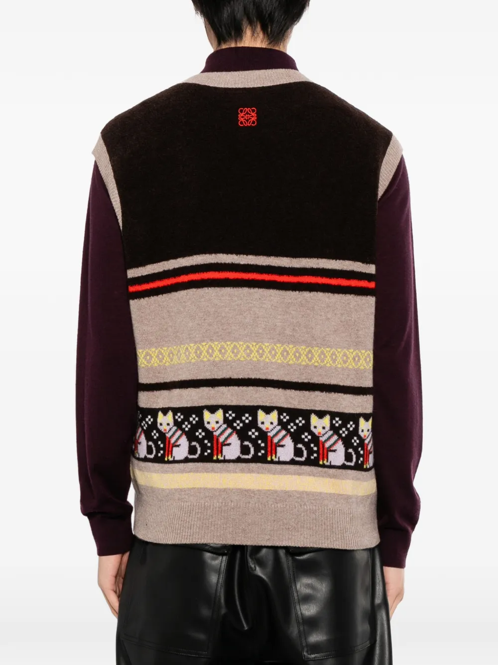 LOEWE x Louis Wain intarsia gilet met print Bruin