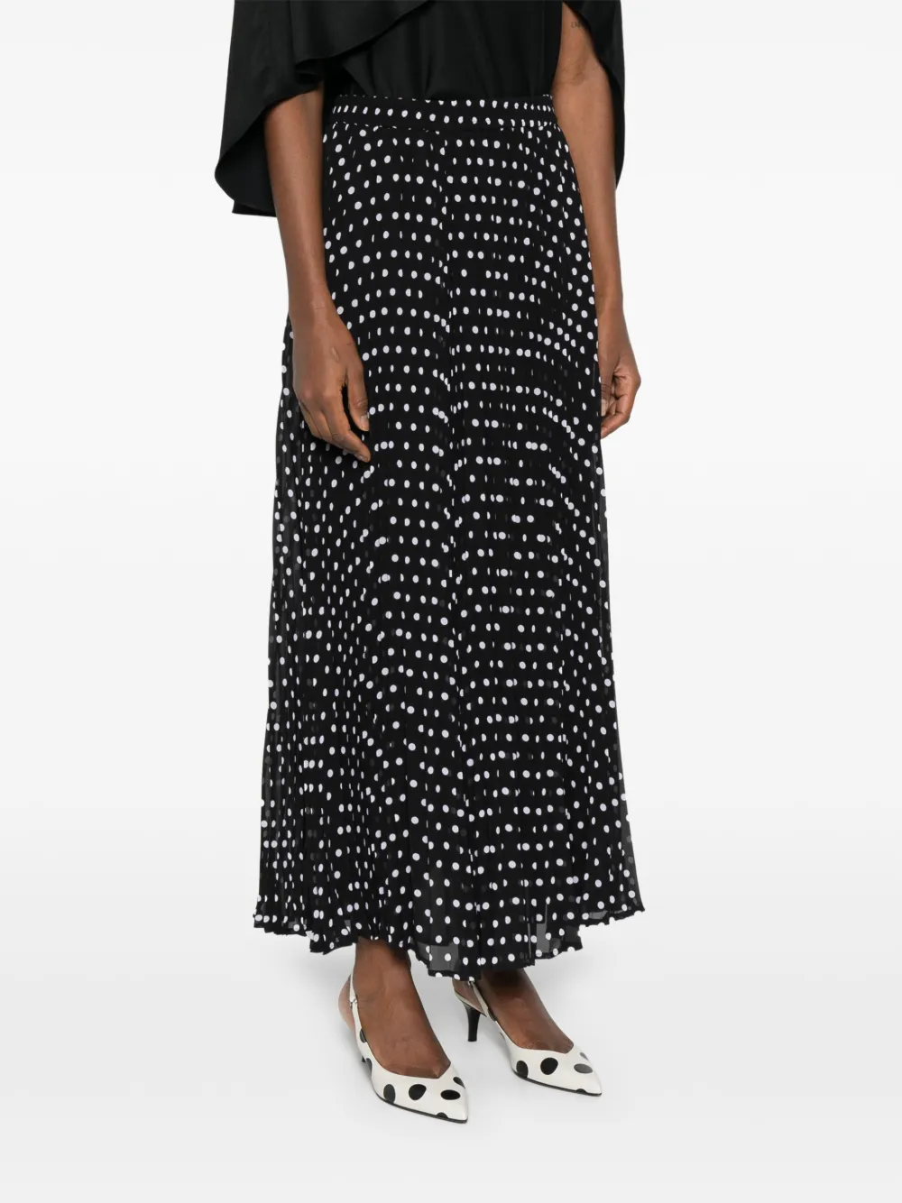  Michael Michael Kors Pleated Polka-dot Maxi Skirt - Black 