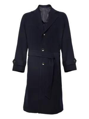 新品同様　TAGLIATOLE ベルテッドコート　ブラウン　ネイビー Tagliatore ベルテッド コート | ブラウン | FARFETCH JP