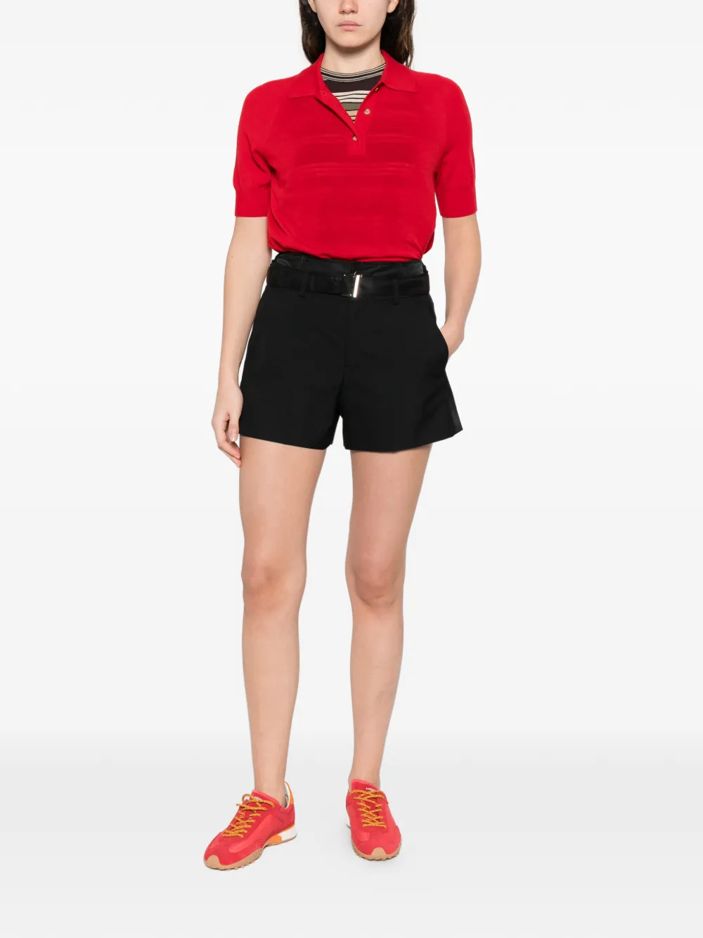 sacai High waist shorts Zwart