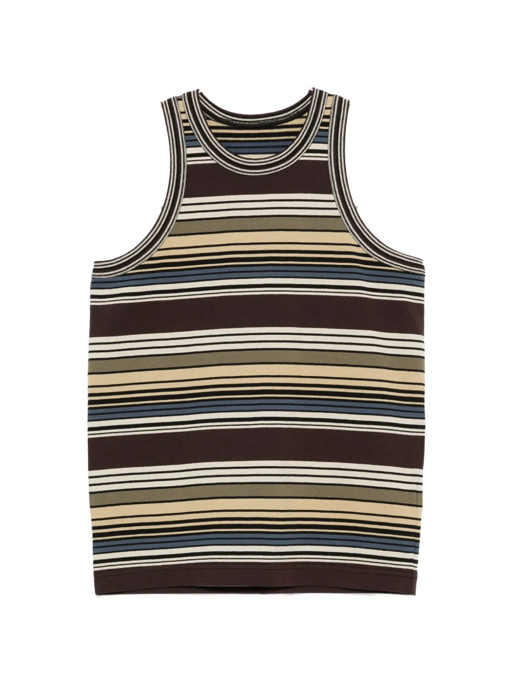 sacai striped tank top - Marrone