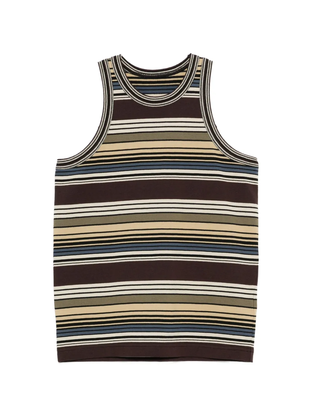 sacai striped tank top - Marrone