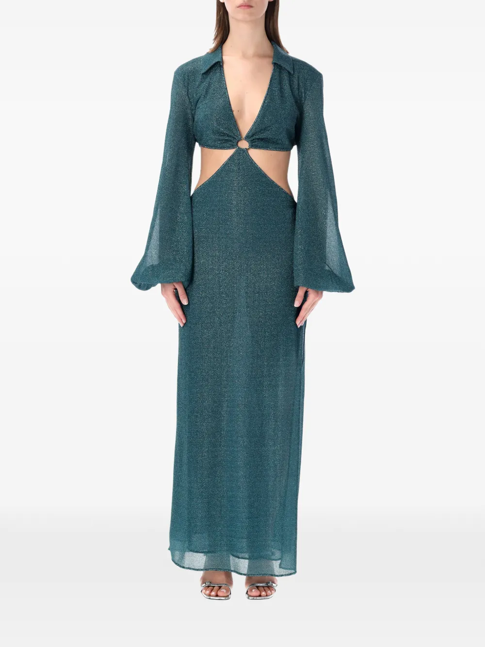 Oséree Lumière cut-out long dress - Blu