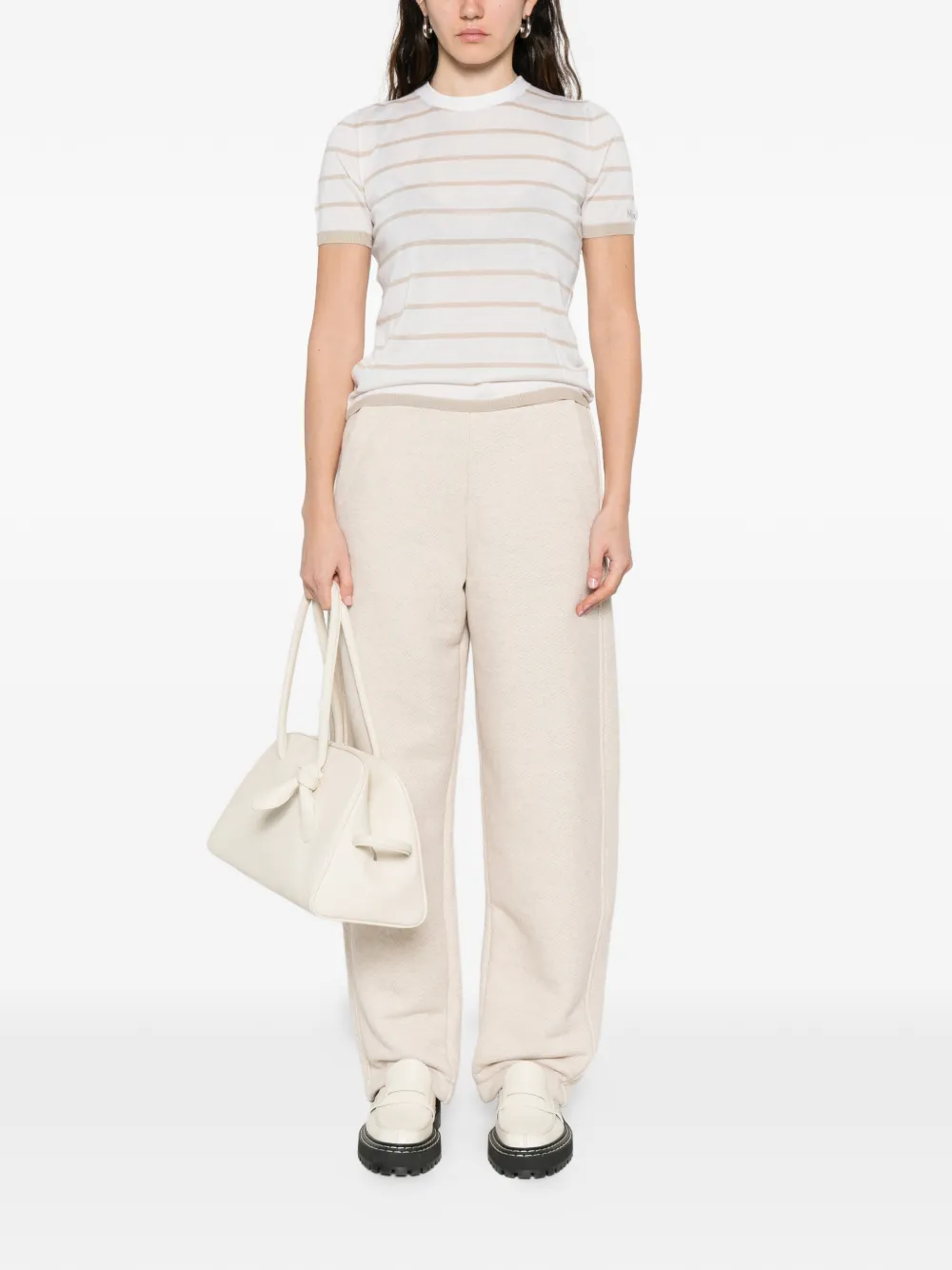 Max Mara textured elasticated-waist trousers - Beige
