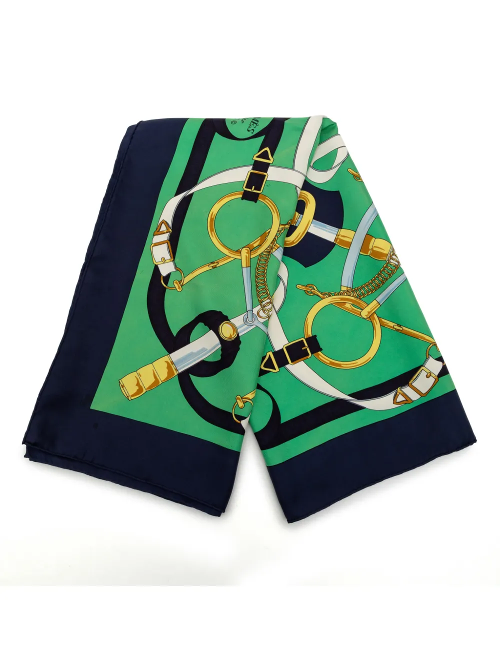 Hermès Pre-Owned 20th Century Eperon D Or Silk Scarf 90 scarves - Blu
