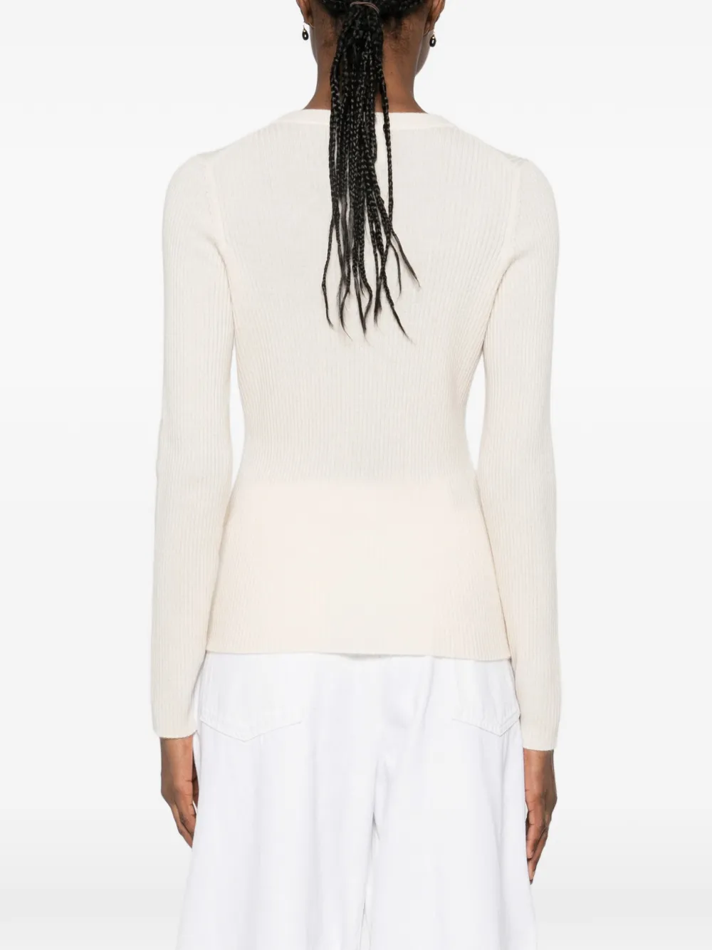 Allude Geribbeld vest Beige
