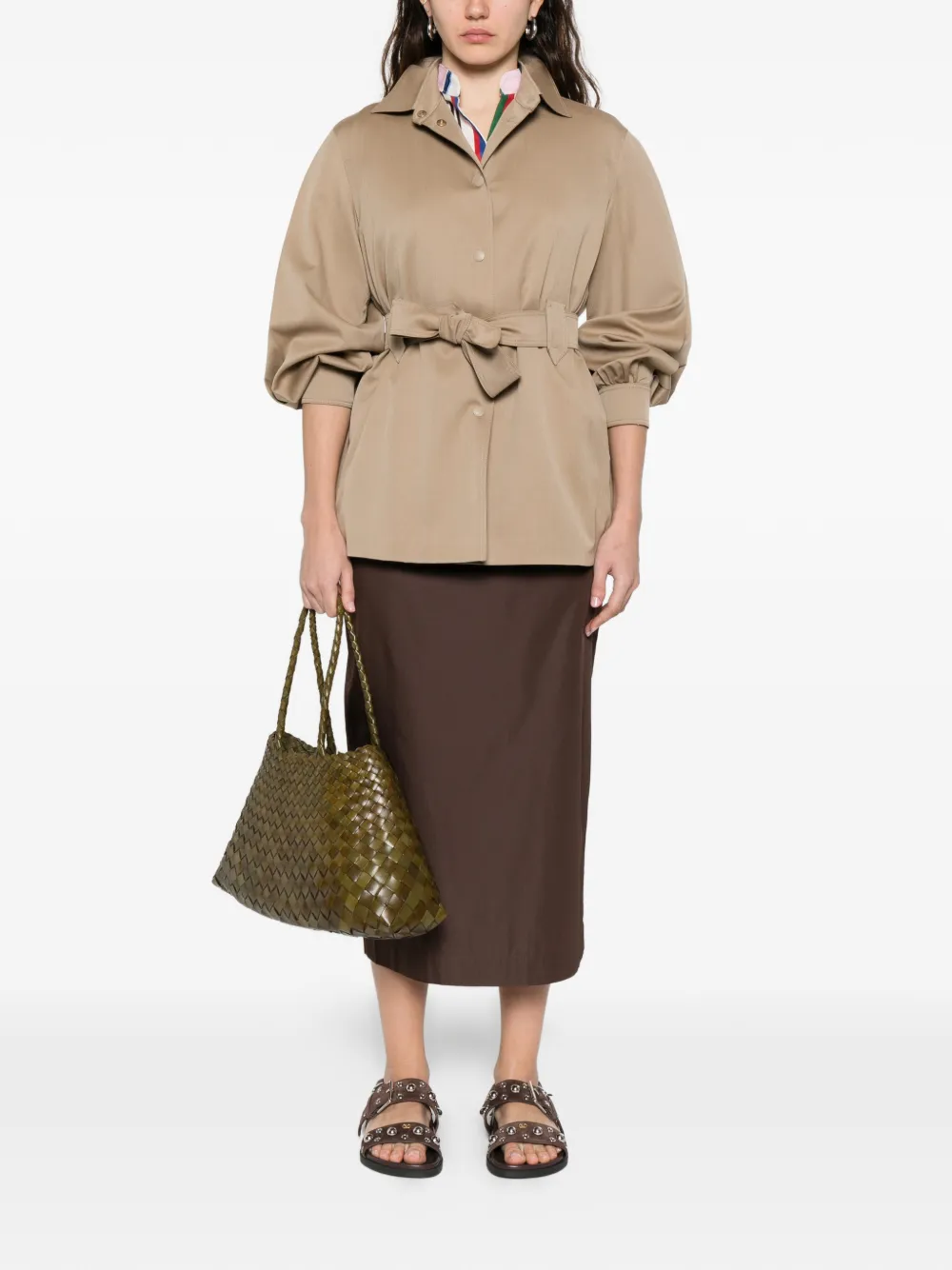  Max Mara Belted Fitted Jacket - Neutrals 