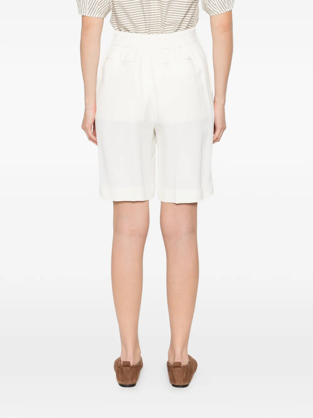 Victoria Beckham Geplooide shorts Wit