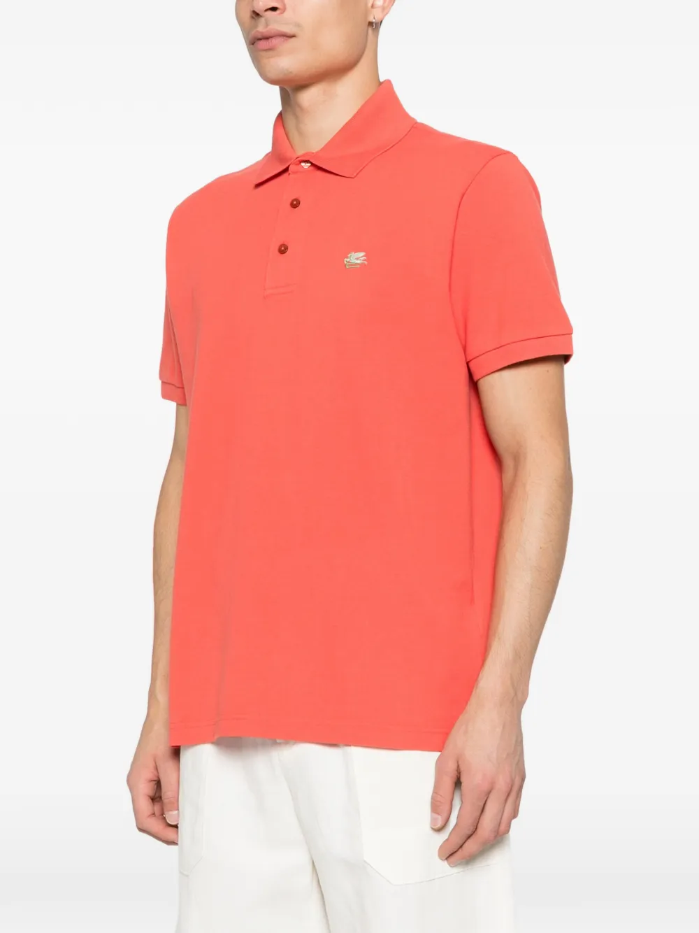 ETRO Poloshirt met logodetail en knopen Oranje