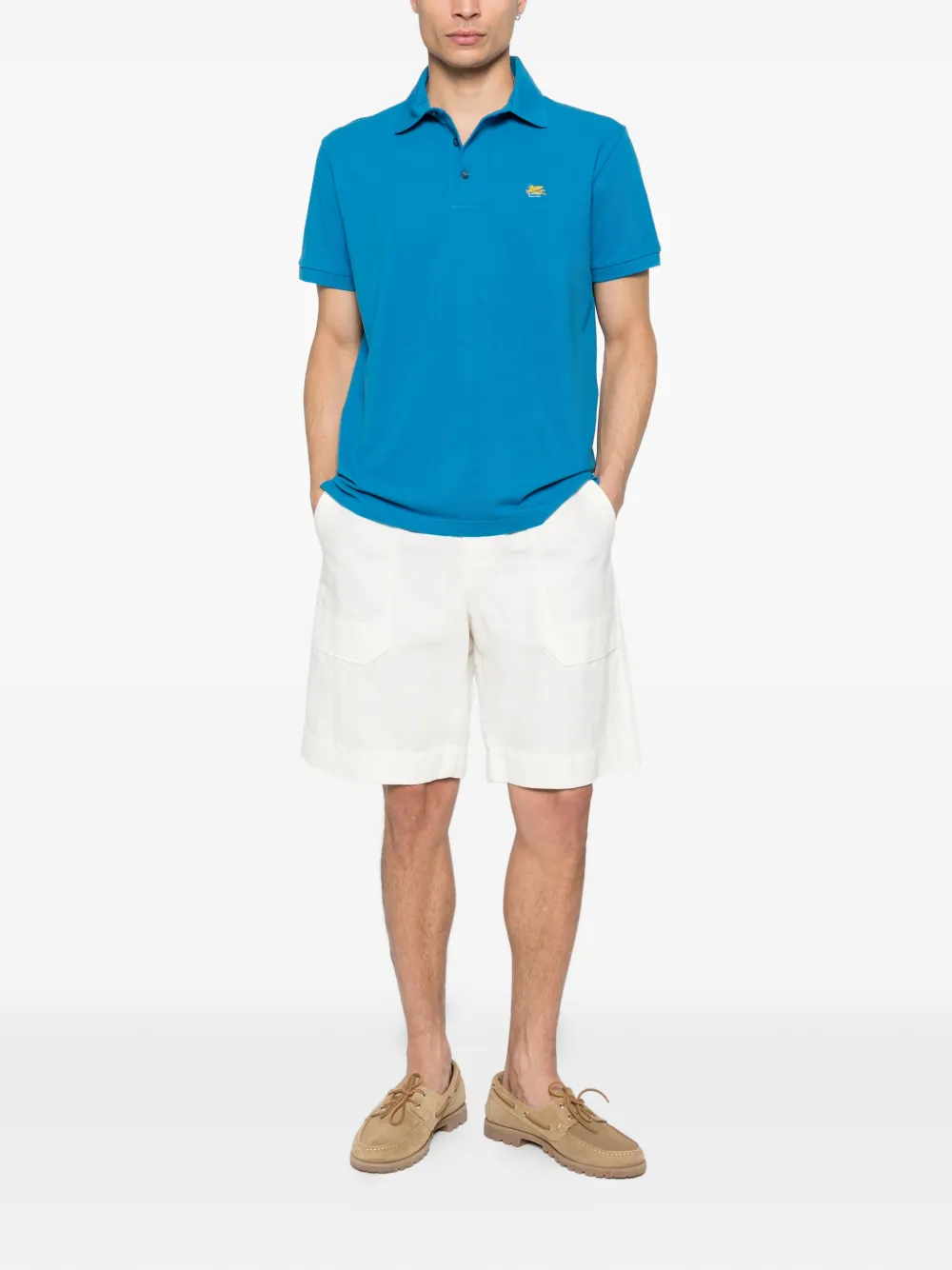 ETRO embroidered polo shirt - Blauw