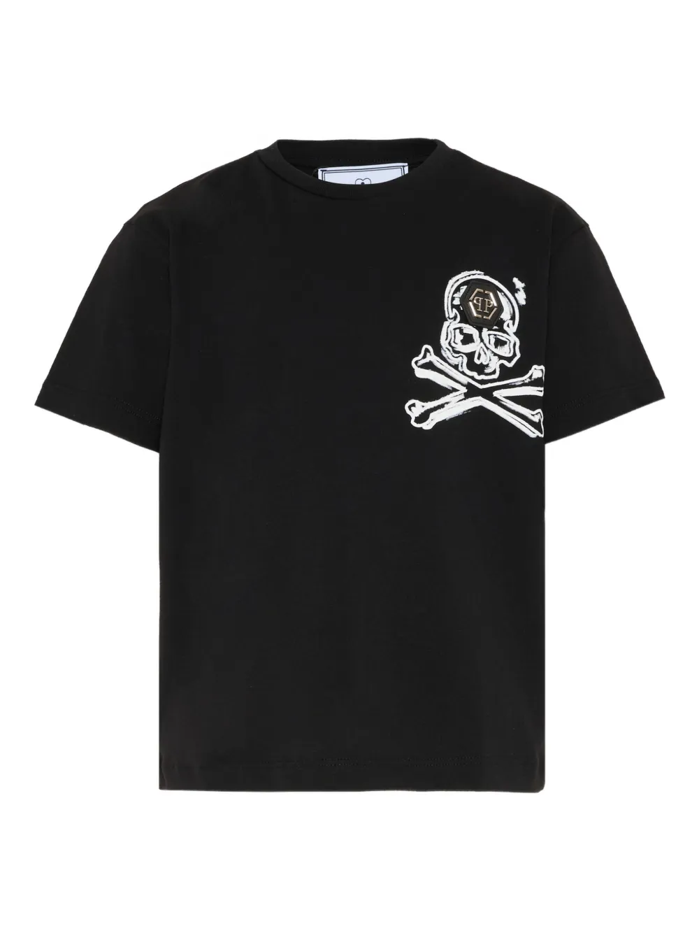 Philipp Plein Junior skull-print T-shirt - Nero