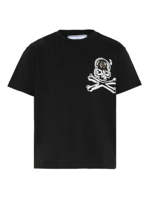 Philipp Plein Junior T-shirt med dødningehovedtryk