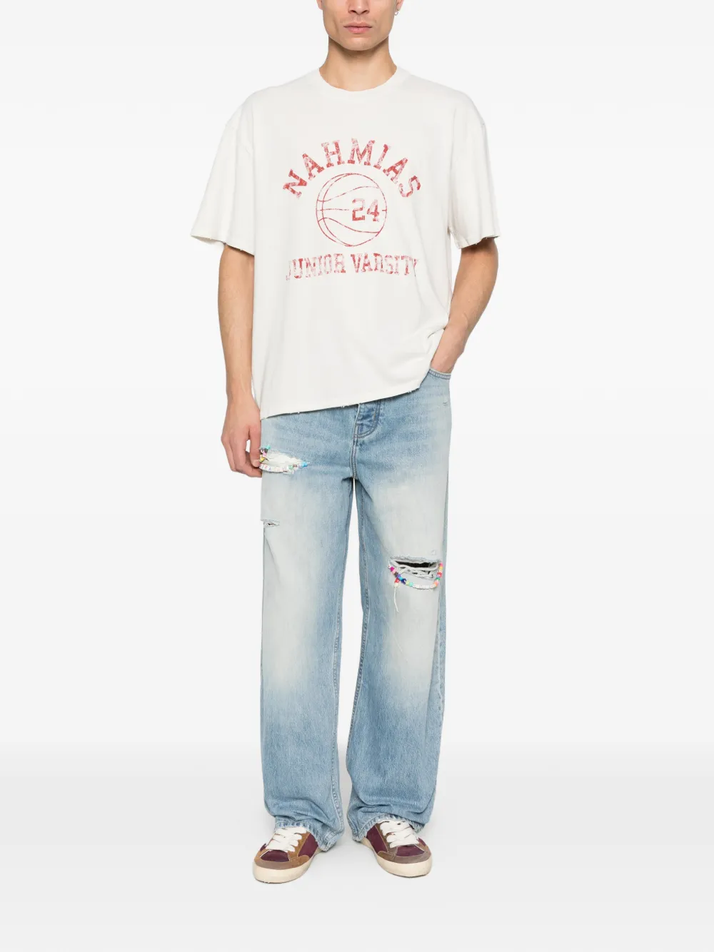 Nahmias JV 24 graphic-print T-shirt - Beige