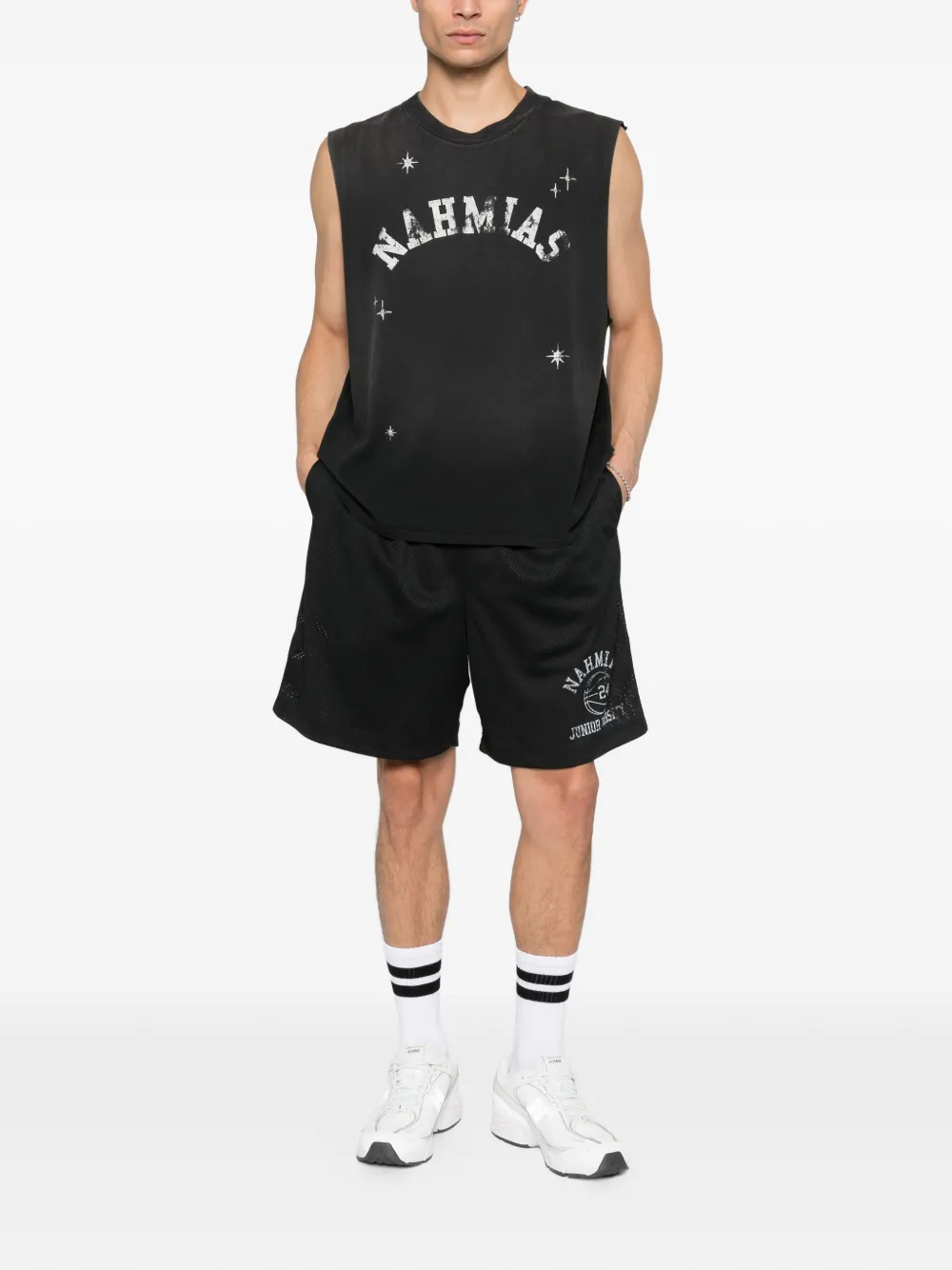 Nahmias graphic-print vest - Zwart