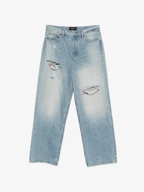 Nahmias Friendship bead-embellished distressed denim jeans