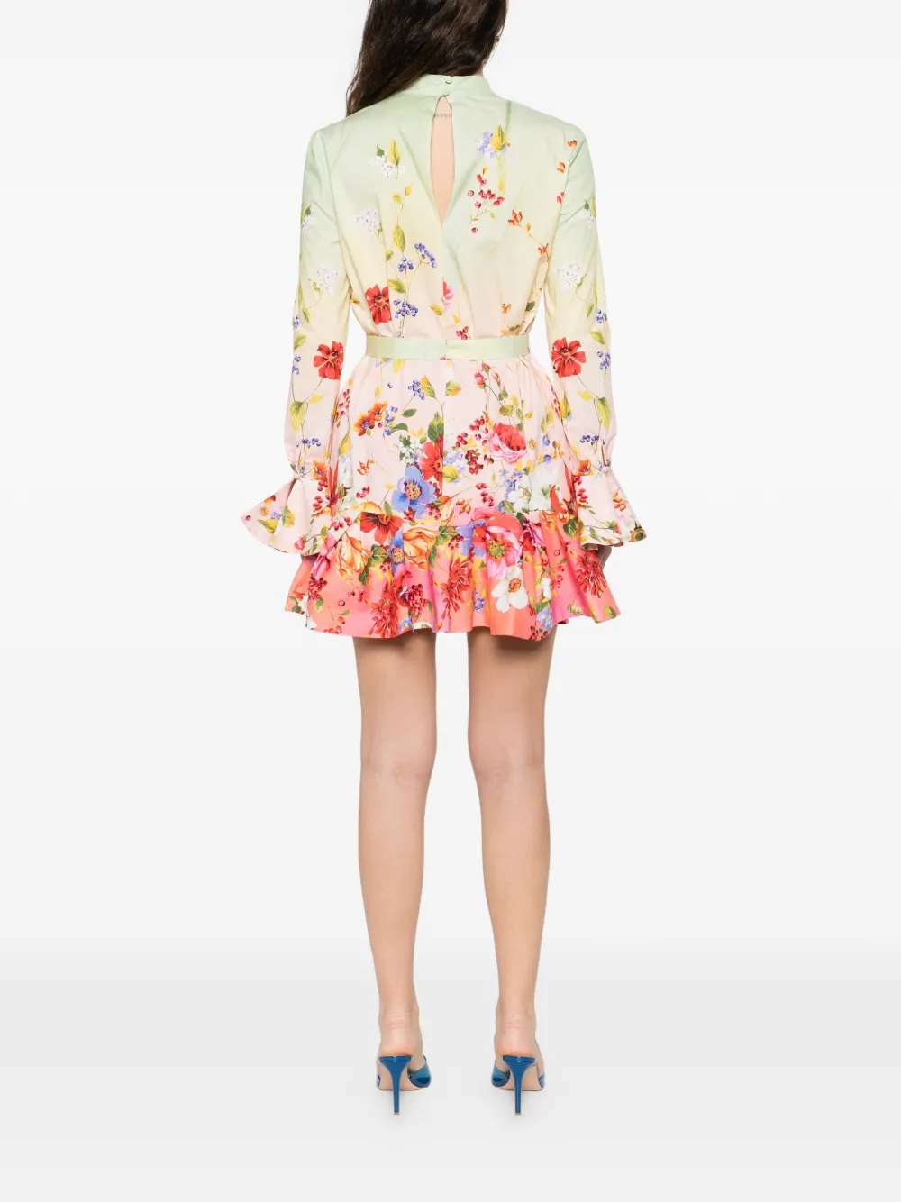 Roberto Cavalli Mini-jurk met bloemenprint en ruches Roze