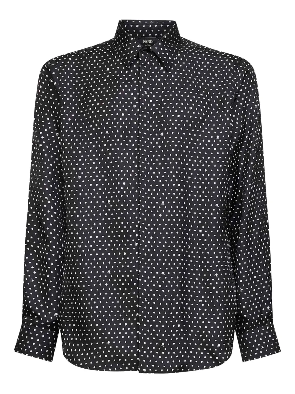 FENDI button dots print shirt - Black