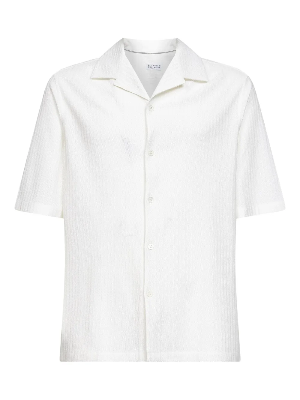 Brunello Cucinelli bowling-collar button-up shirt - White