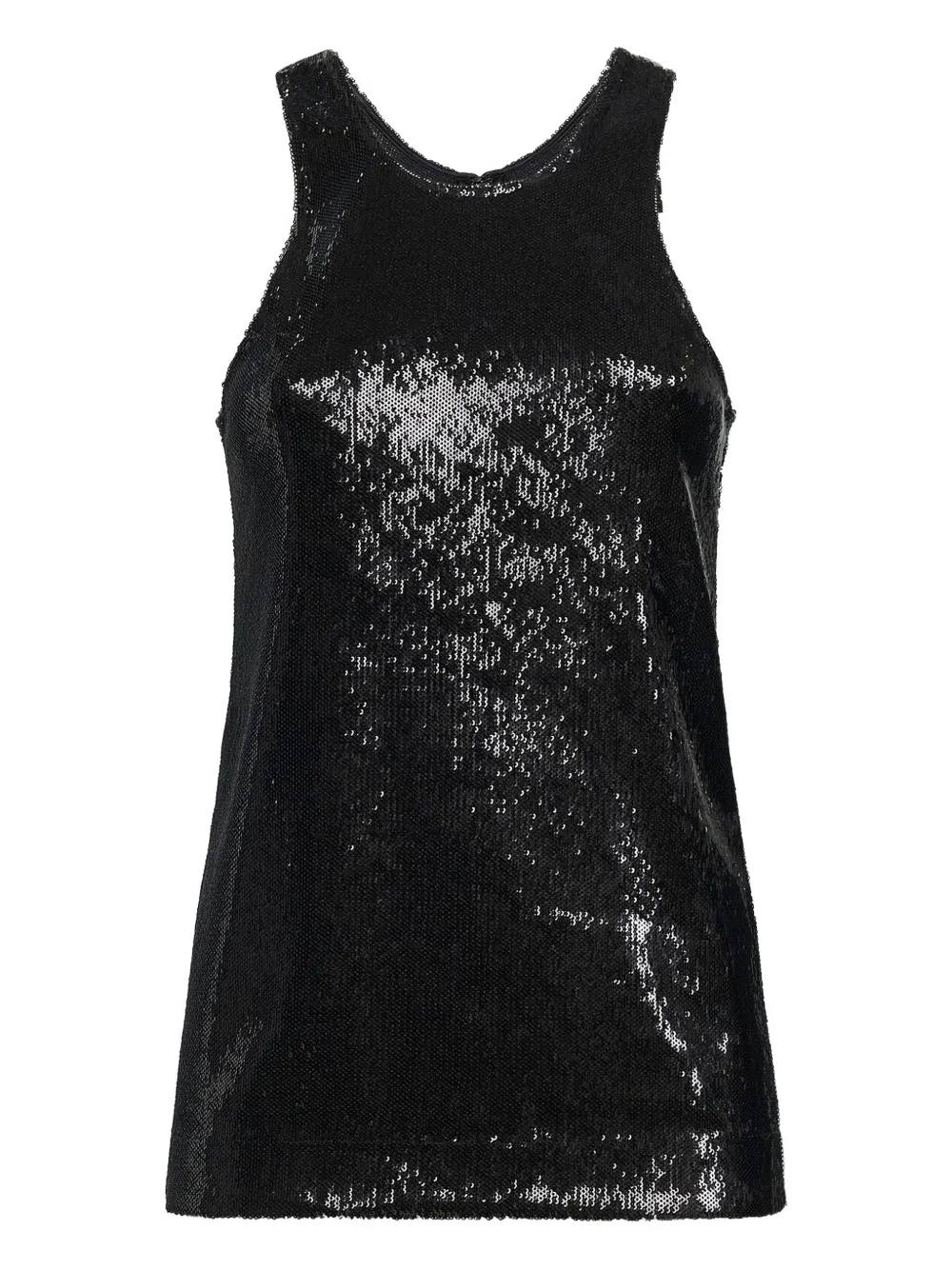 TOTEME sequin high round neckline top - Nero