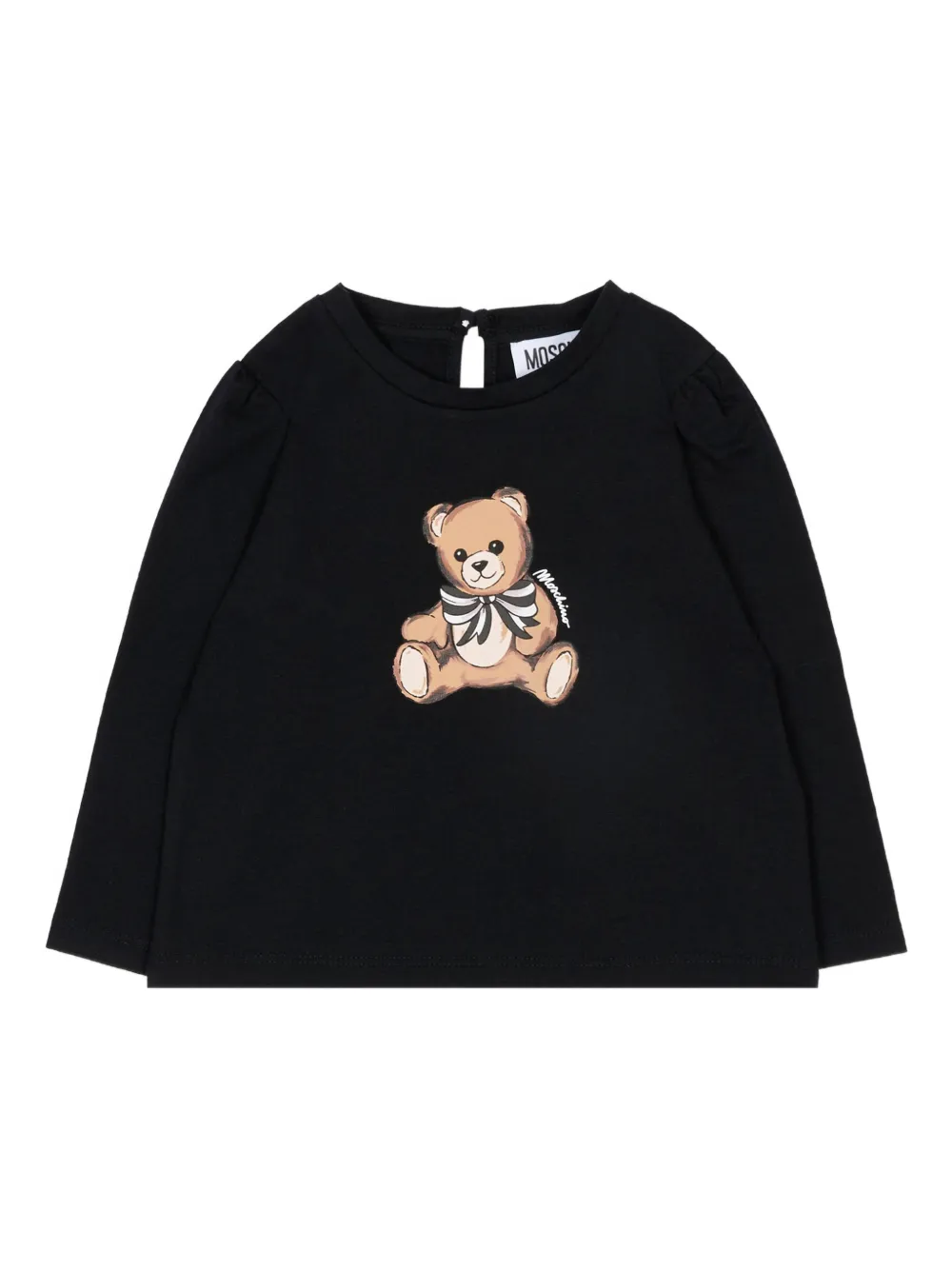 Moschino Kids teddy-print long-sleeve T-shirt - Nero