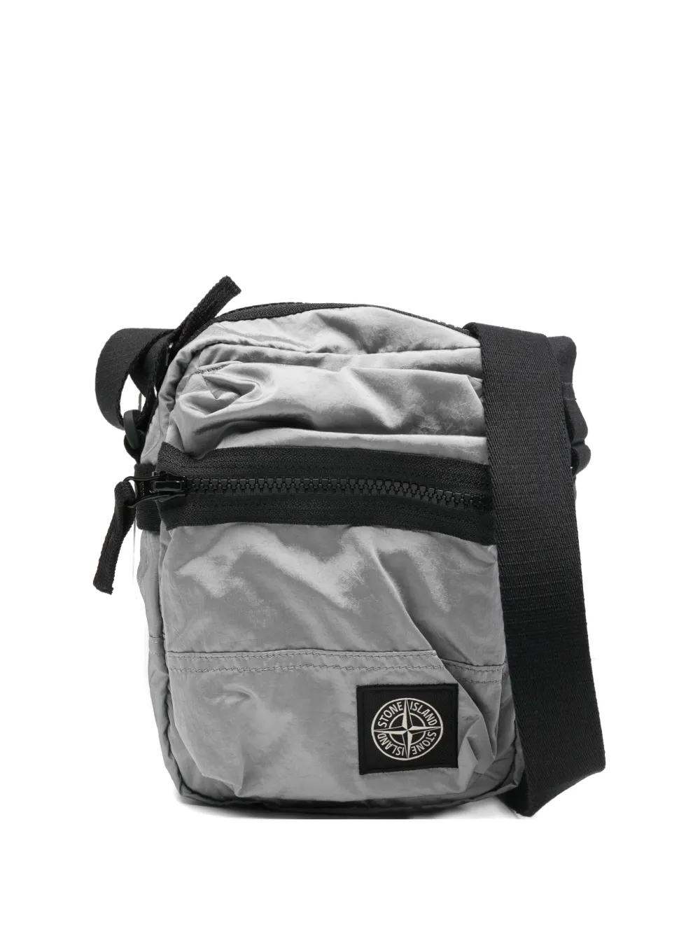 Stone Island zip logo-patch messenger bag - Grigio