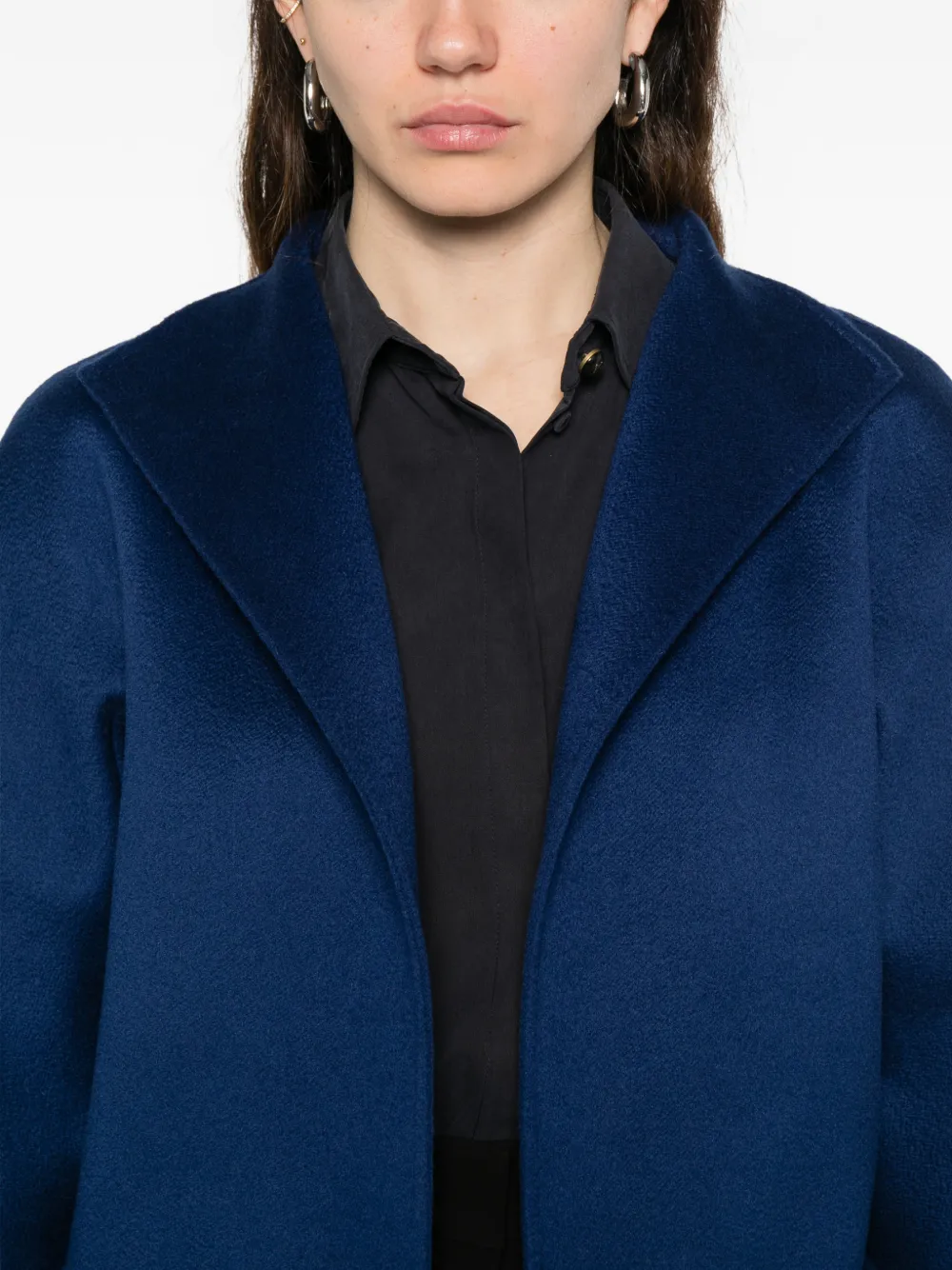 Max Mara Mantel met ceintuur Blauw