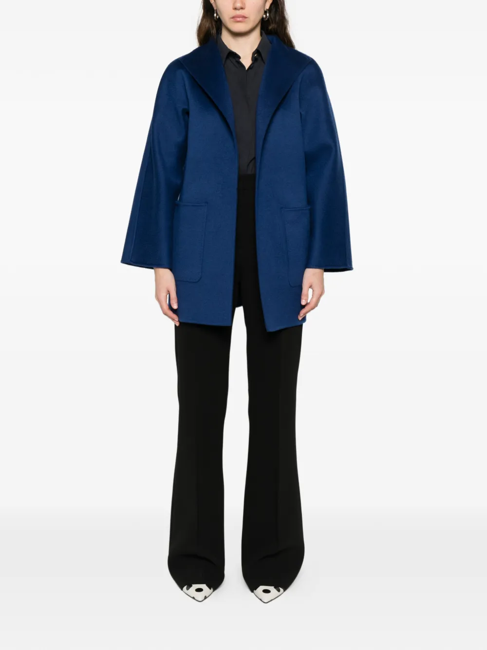 Max Mara hooded belted coat - Blauw