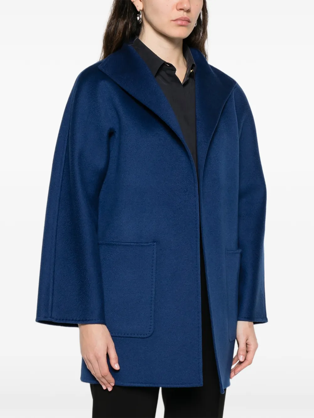  Max Mara Hooded Belted Coat - Blue 