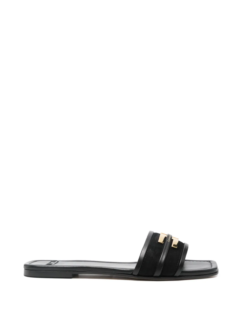 Elisabetta Franchi embellished strap flat sandals Zwart