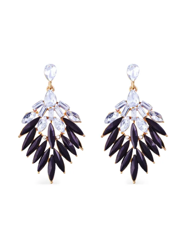 Boucles D'oreilles Pendantes Vintage Années 90 - Argenté/marron - Fermoir Clip - Occasion