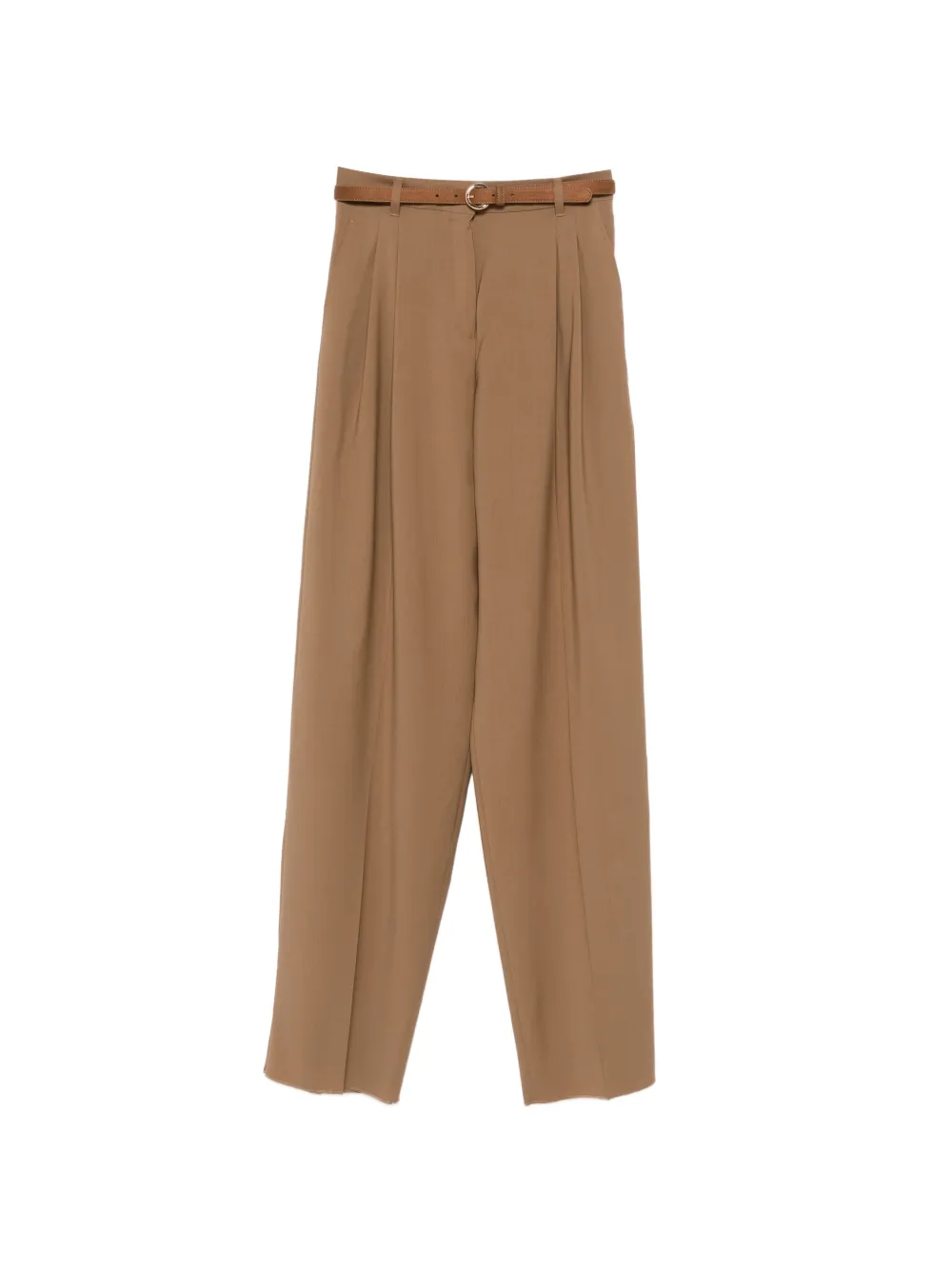 Max Mara Pantaloni plissé con cintura - Marrone