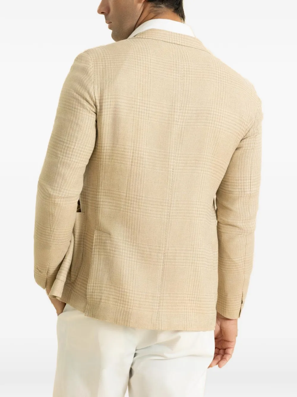 Eleventy Zacht jack met enkele rij knopen Beige
