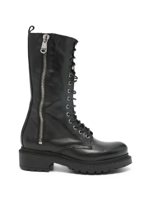 Metisse zip-embellished lace-up boots