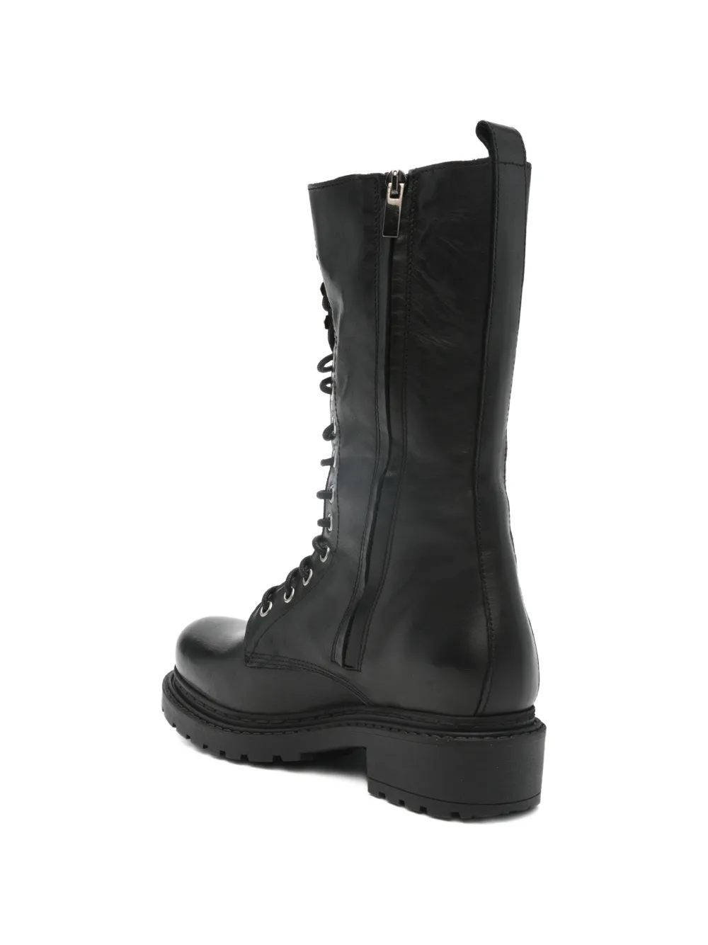 Metisse zip-embellished lace-up boots Zwart