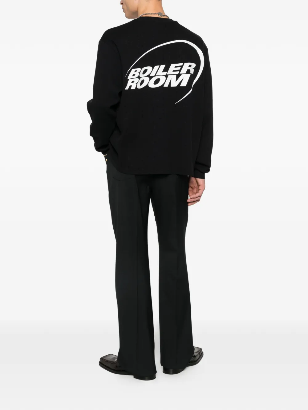 Boiler Room ribbed logo-print sweatshirt - Zwart