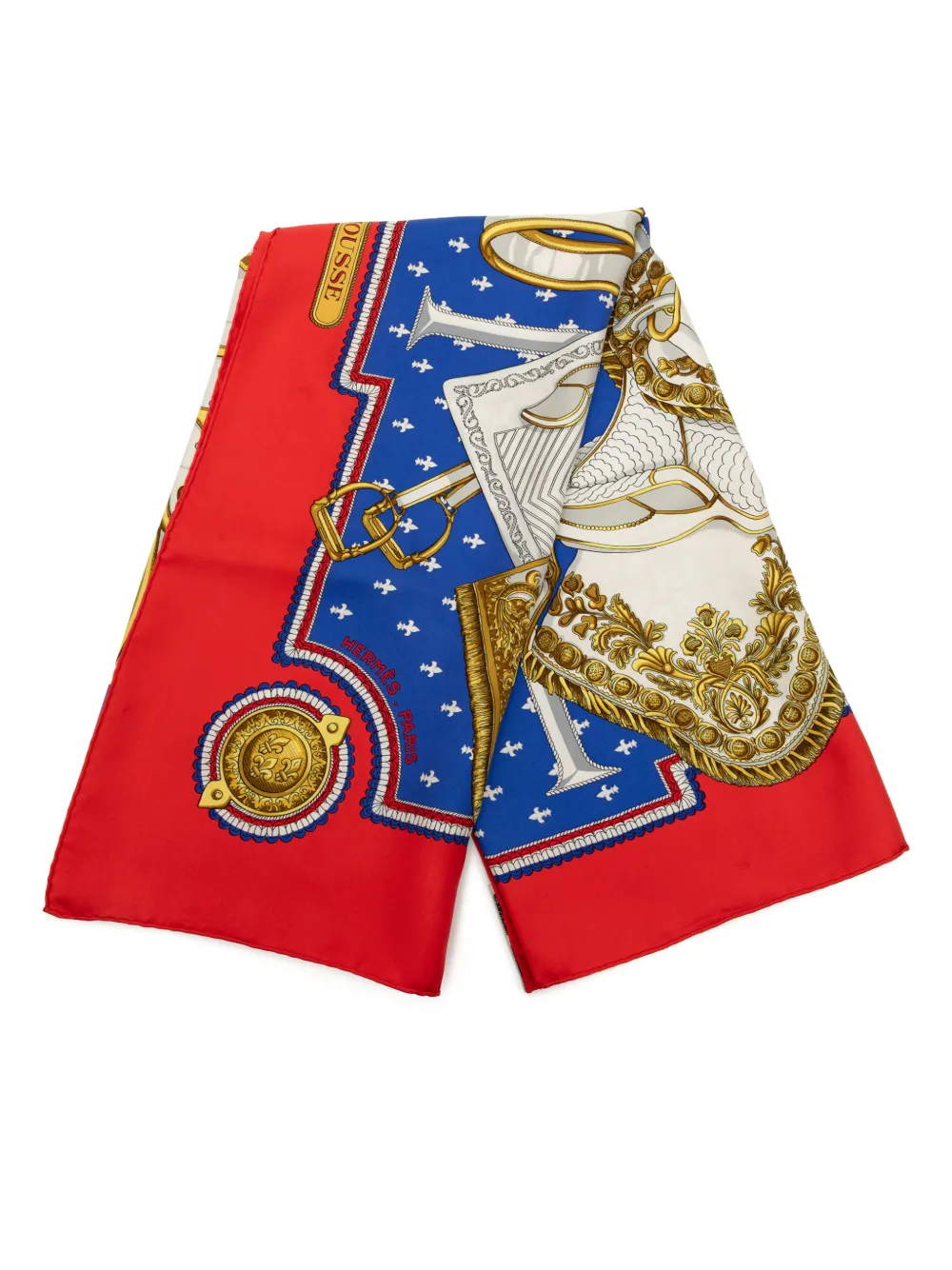 Hermès Pre-Owned Foulard 90 Selles a Housse in seta XX secolo - Blu