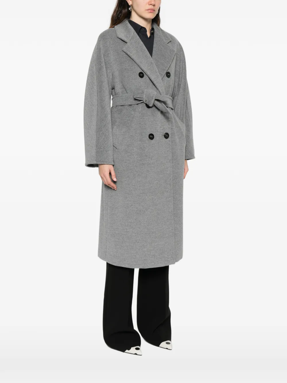 Max Mara Madame double-breasted Coat | Grey | FARFETCH