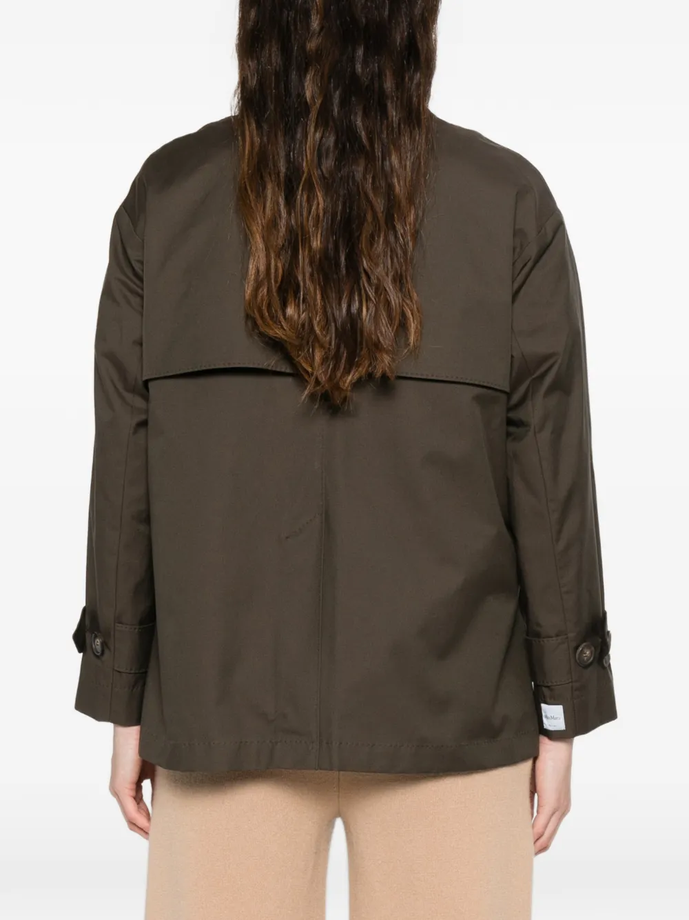 Max Mara Mantel met dubbele rij knopen Groen