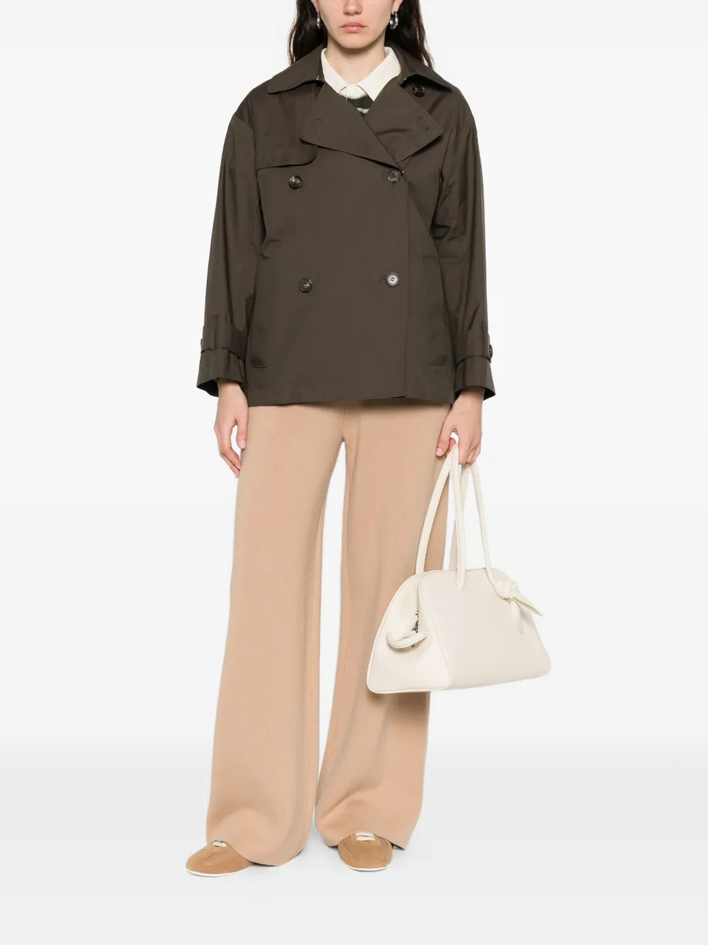  Max Mara Abrigo Con Parche Del Logo - Verde 