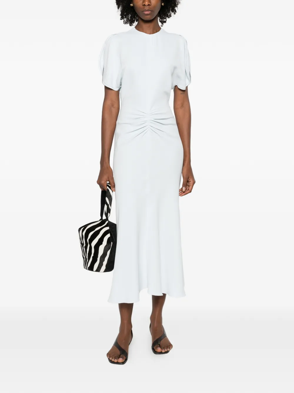 Victoria Beckham draped midi dress - Blauw