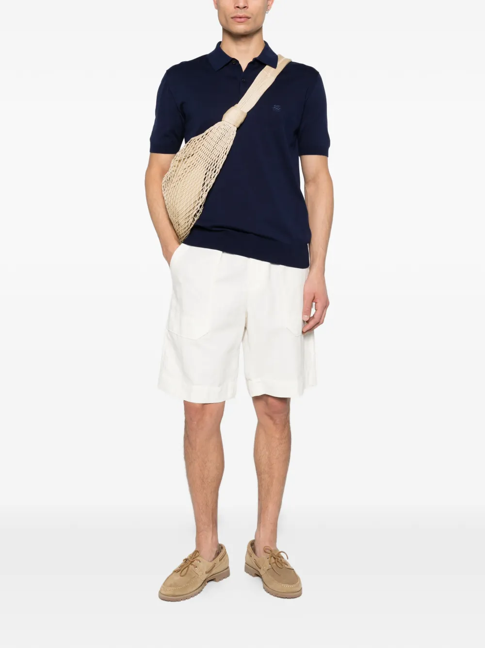 ETRO embroidered polo shirt - Blauw