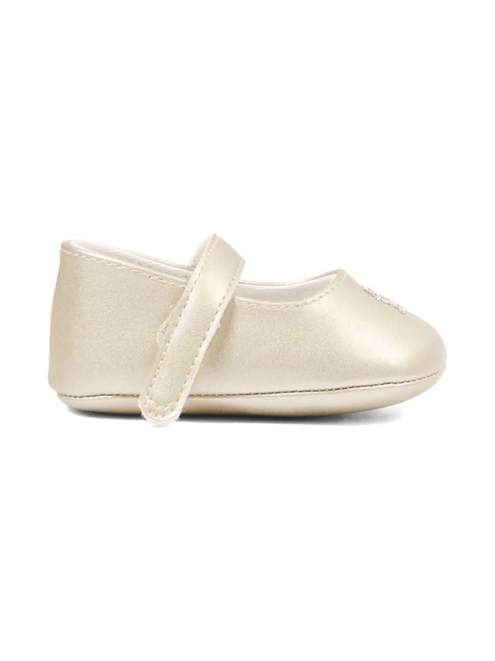 Tommy Hilfiger Junior logo-appliqu&eacute; ballerinas - Goud