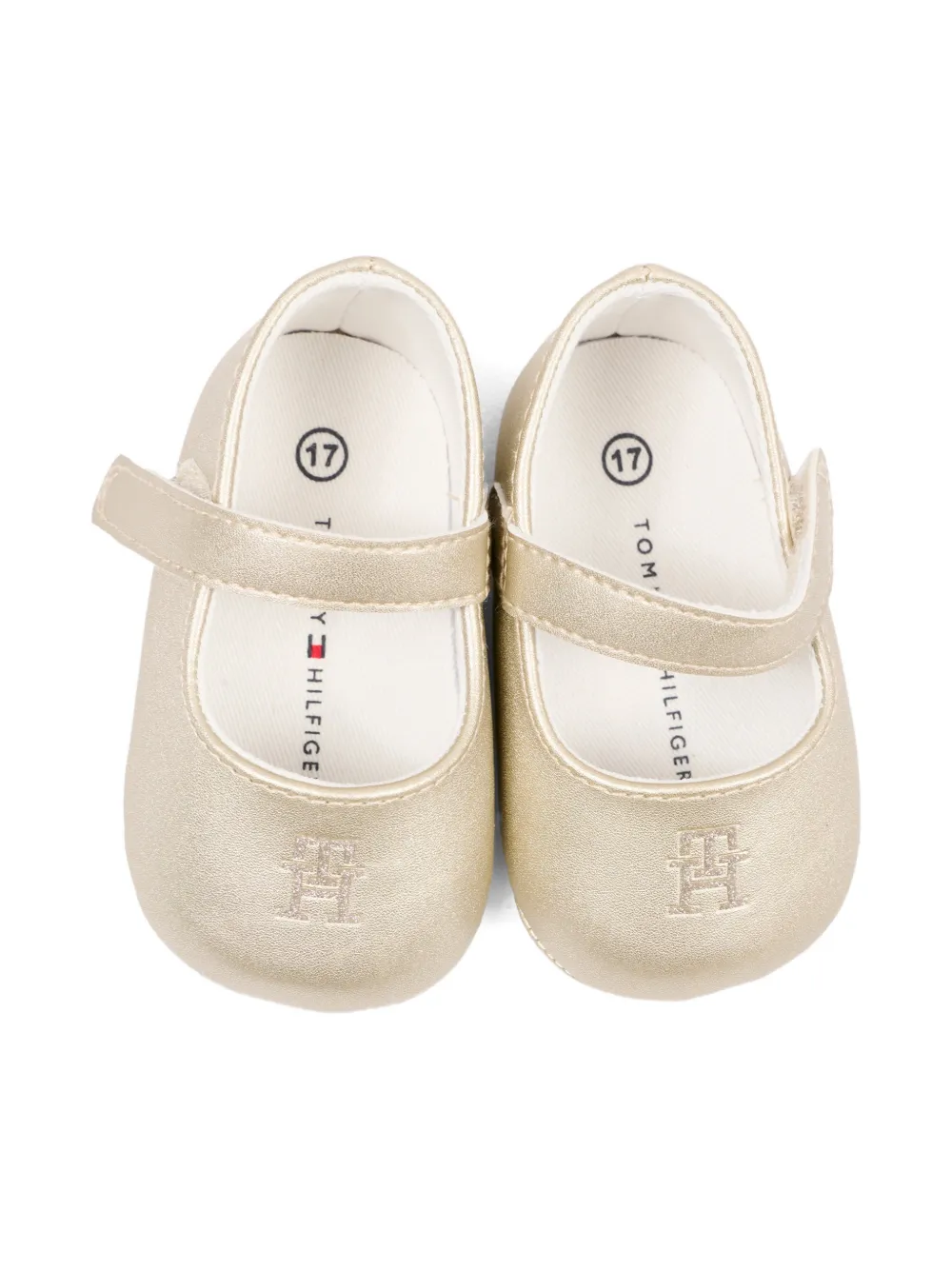 Tommy Hilfiger Junior logo-appliqué ballerinas Goud