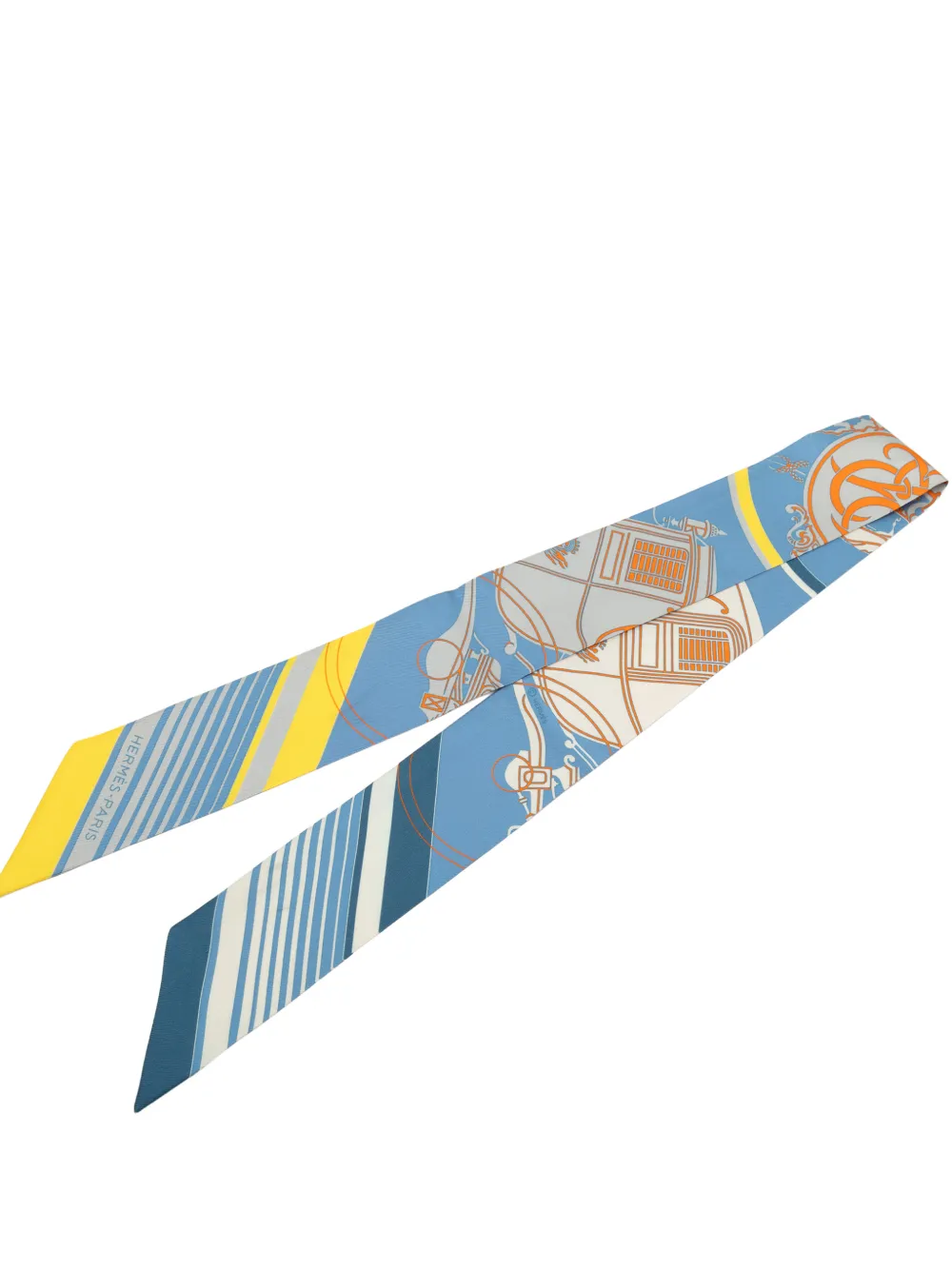 Hermès Pre-Owned 2000-2025 Ex Libris Silk Twilly Scarf scarves - Blu