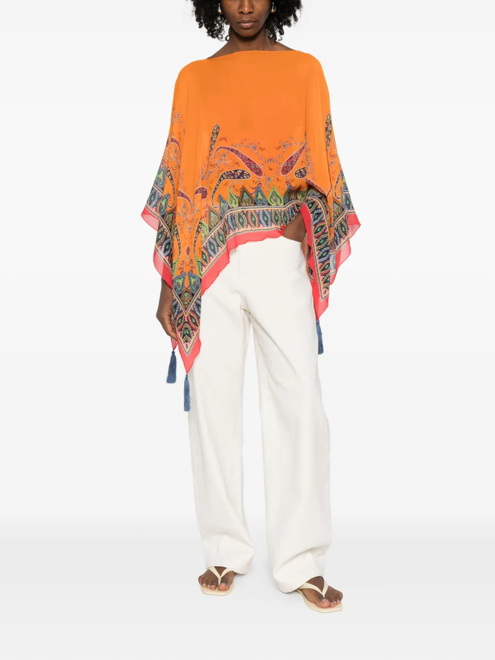 ETRO paisley tassel top - Oranje