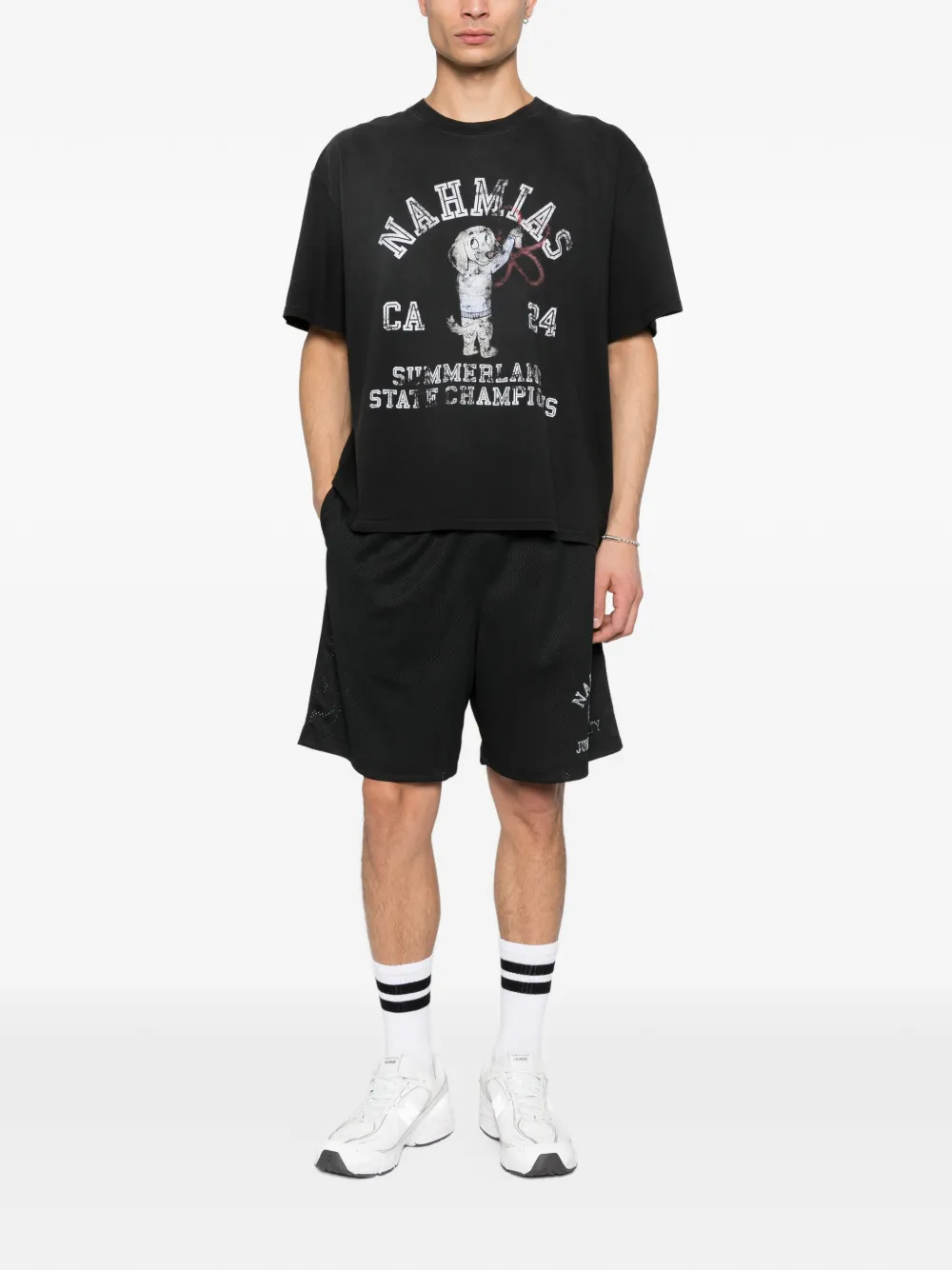 Nahmias graphic-print T-shirt - Zwart