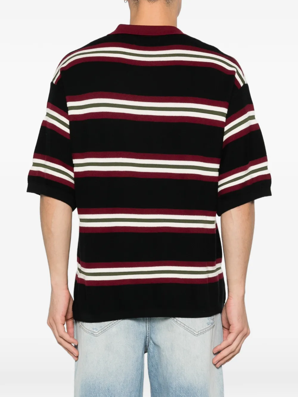 Nahmias Gestreept poloshirt Zwart