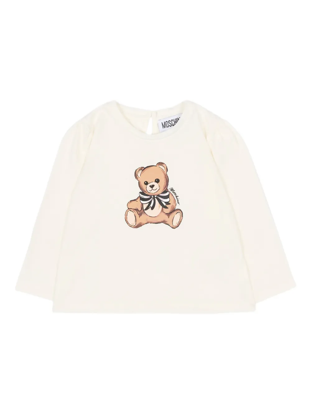 Moschino Kids Bear-print long-sleeved T-shirt - Nude